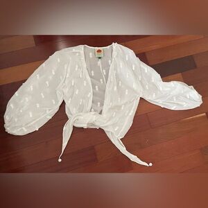 Farm Rio White sheer top